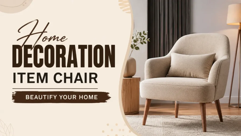 Modern home decoration item chair placed in a stylish living room with neutral decor, wooden legs, and elegant contemporary interior design.