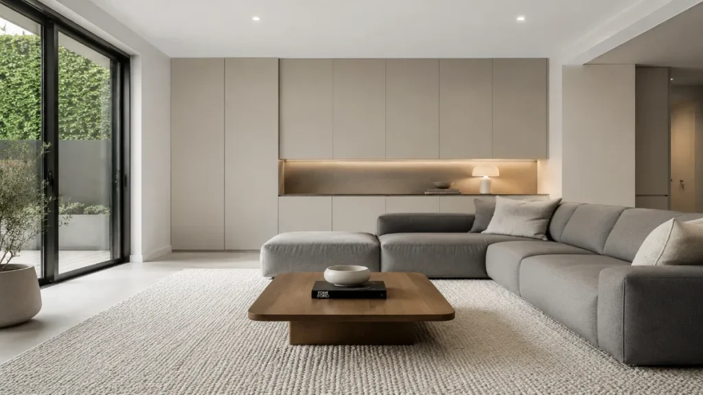 Modern Minimalist Living Room with Natural Light | Luxury Interior Design