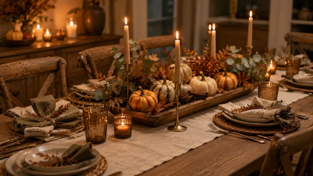 15 Autumn Home Decoration Ideas for a Cozy 2026 Home 5 Autumn Home Decoration Ideas: Elegant Harvest Dining Table Decor for Fall